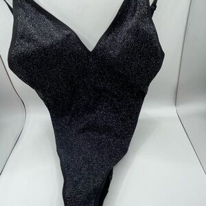 Black Glittery Bodysuit